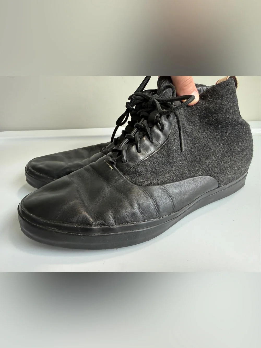 RAG & BONE Black Leather Chukka